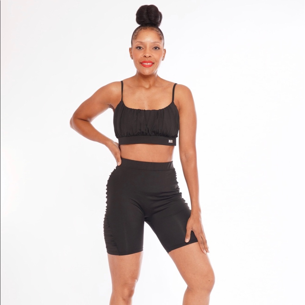 Two piece Biker Ruching set - Picture 2 of 7